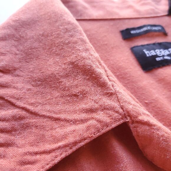 Haggar Washable Linen Blend Shirt XL Lounge Beach Vacation Retro Bowling Stripe - Picture 4 of 7